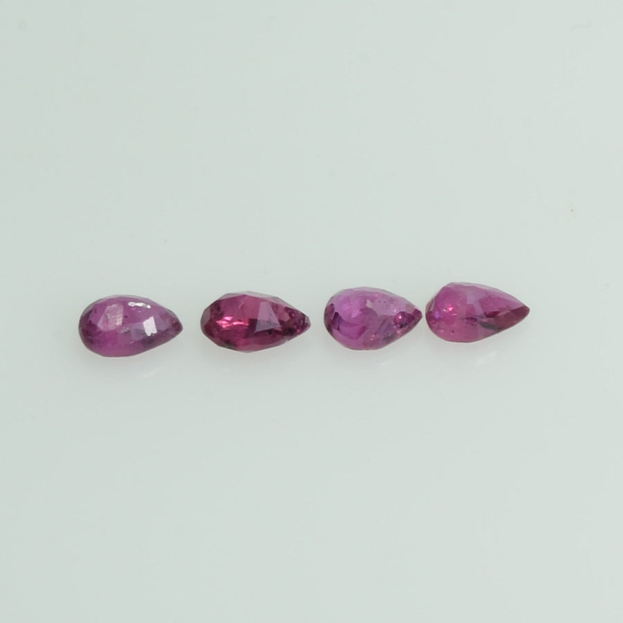 3x2 mm Lot Natural Ruby Loose Gemstone Pear Cut