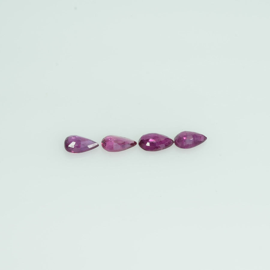 5x3 mm Natural Ruby Loose Gemstone Pear Cut