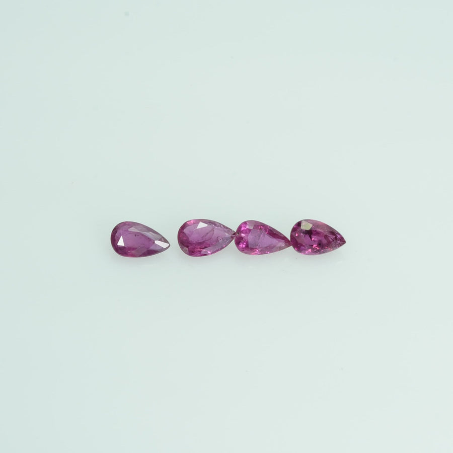 5x3 mm Natural Ruby Loose Gemstone Pear Cut