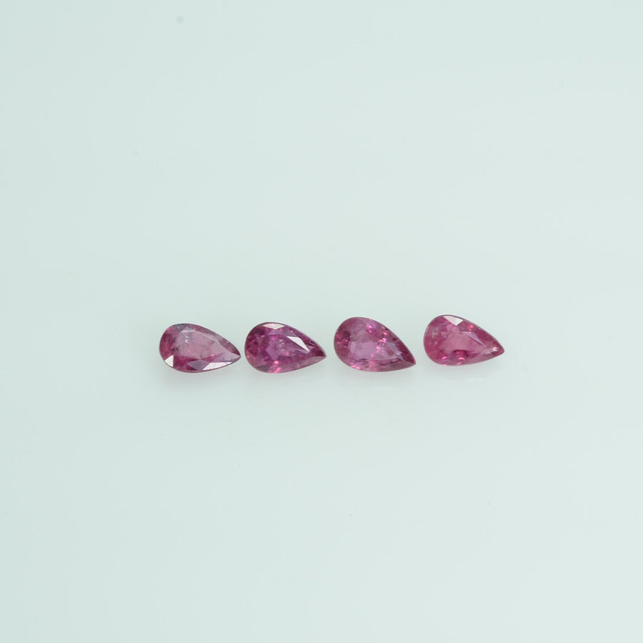 5x3 mm Lot Natural Ruby Loose Gemstone Pear Cut