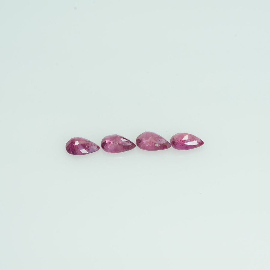 5x3 mm Lot Natural Ruby Loose Gemstone Pear Cut