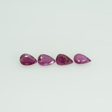 6x4 mm Natural Ruby Loose Gemstone Pear Cut