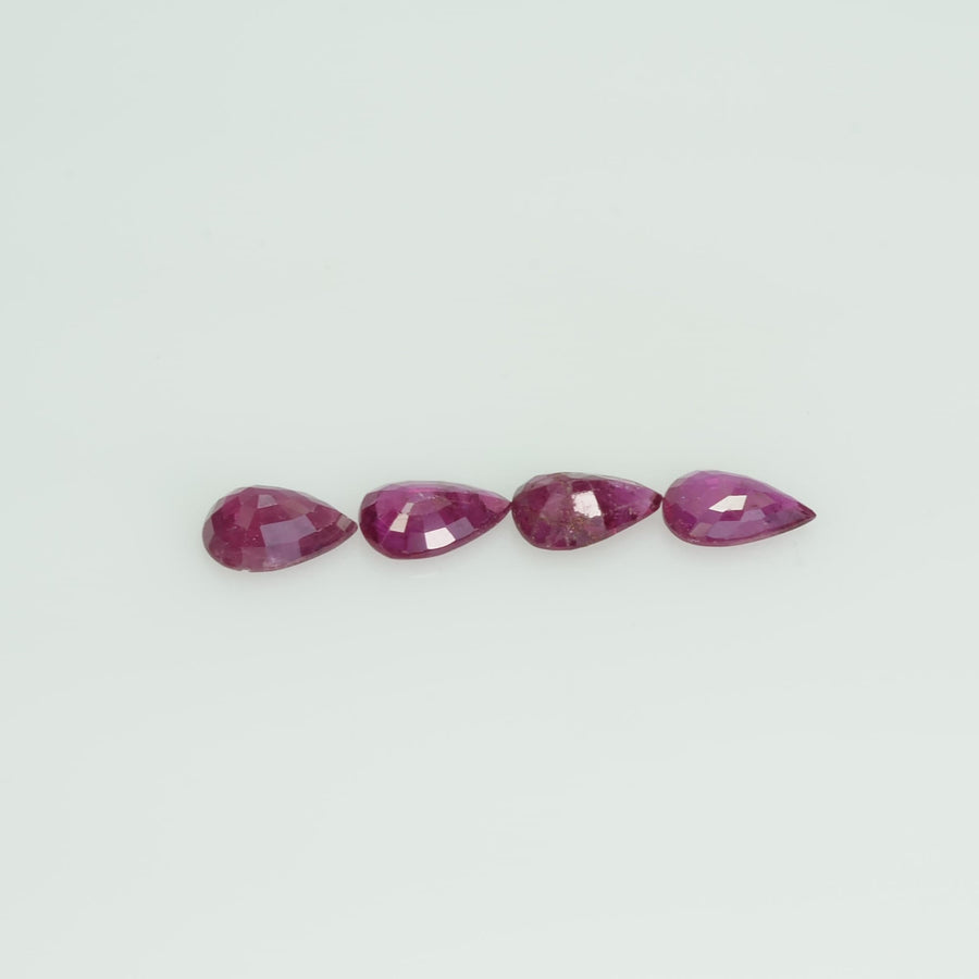 6x4 mm Natural Ruby Loose Gemstone Pear Cut