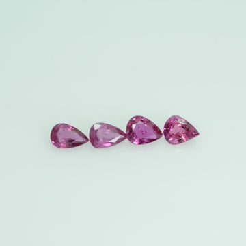 6x4 mm Natural Ruby Loose Gemstone Pear Cut