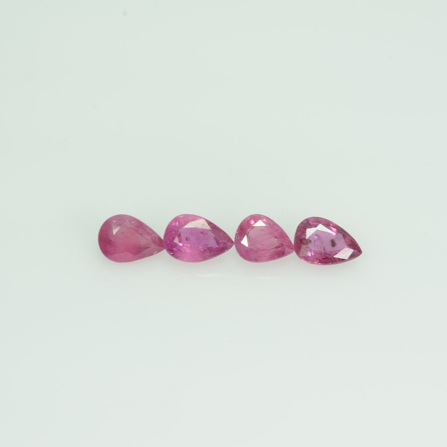 6x4 mm Lot Natural Ruby Loose Gemstone Pear Cut