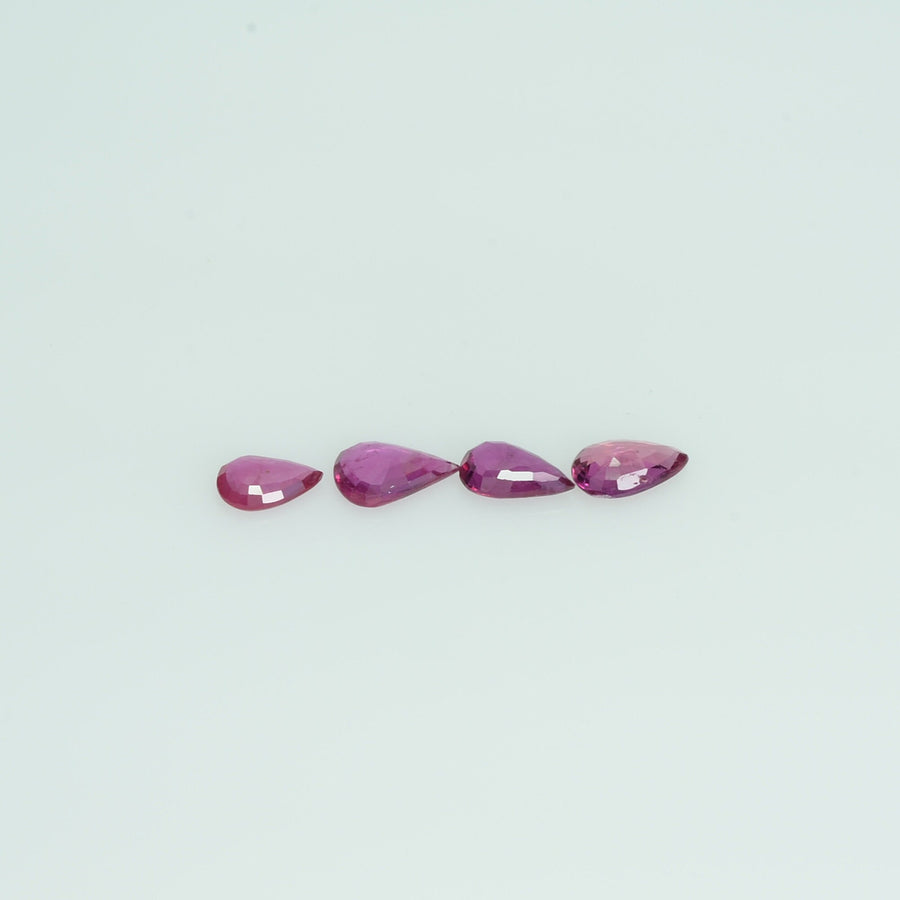 5x3 mm Lot Natural Ruby Loose Gemstone Pear Cut