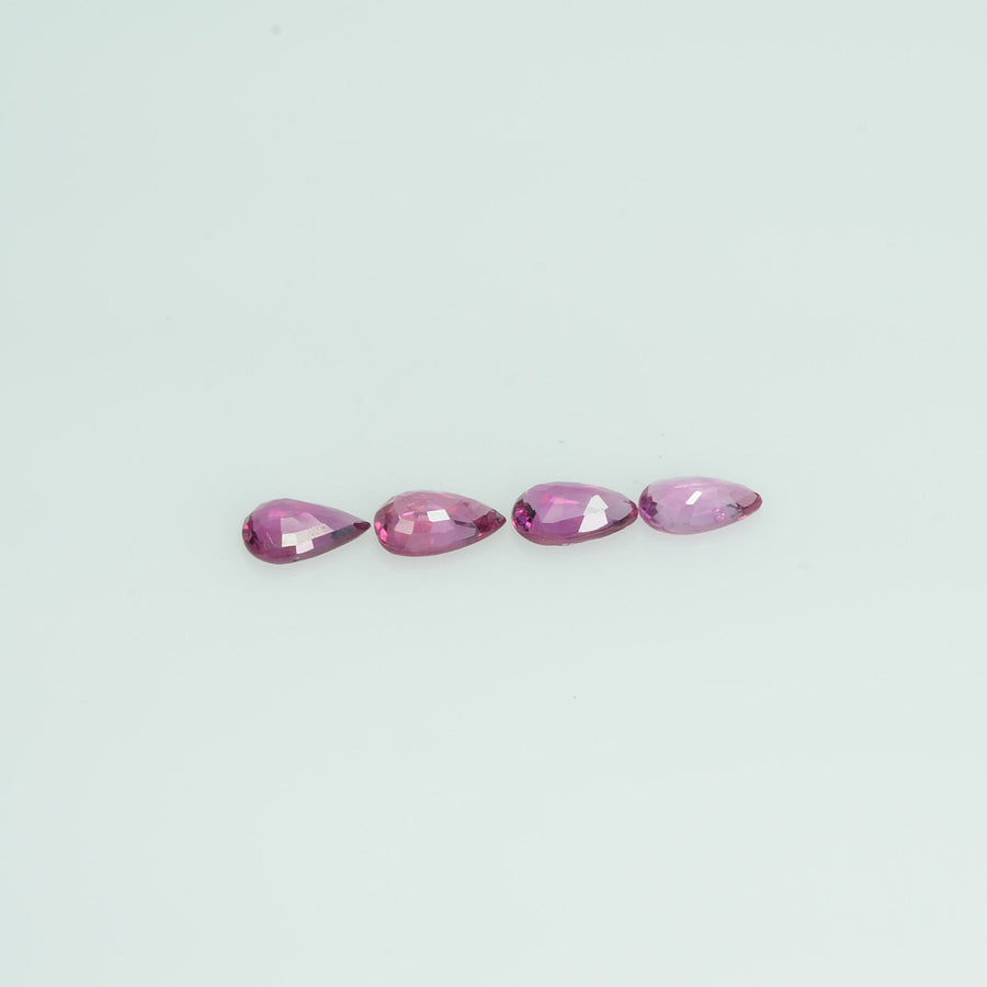 5x3 mm Lot Natural Ruby Loose Gemstone Pear Cut