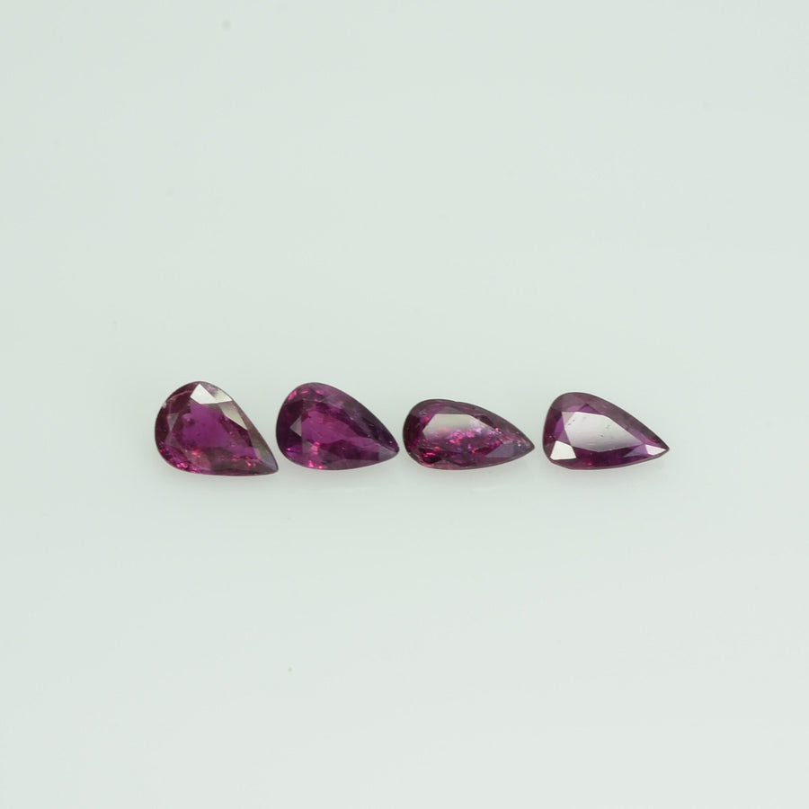 6x4 mm Lot Natural Ruby Loose Gemstone Pear Cut