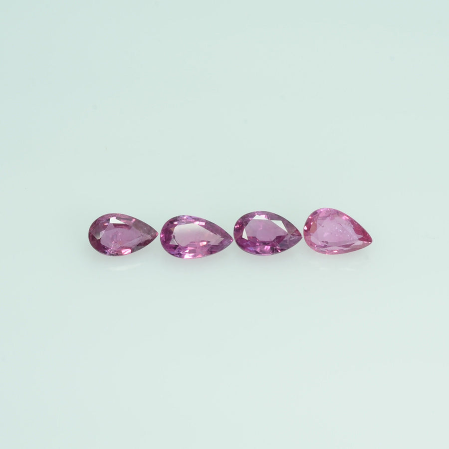 6x4 mm Natural Ruby Loose Gemstone Pear Cut