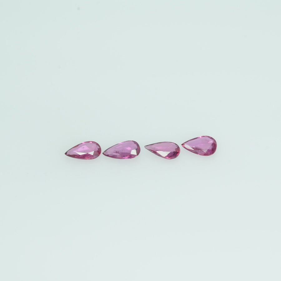 5x3 mm Lot Natural Ruby Loose Gemstone Pear Cut