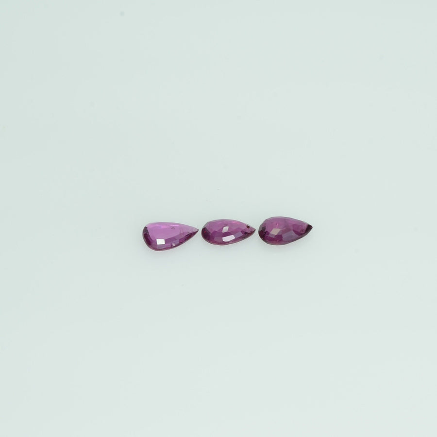 5x3 mm Lot Natural Ruby Loose Gemstone Pear Cut