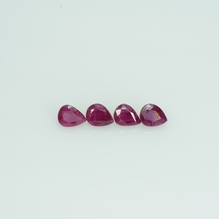 5x4 mm Natural Ruby Loose Gemstone Pear Cut