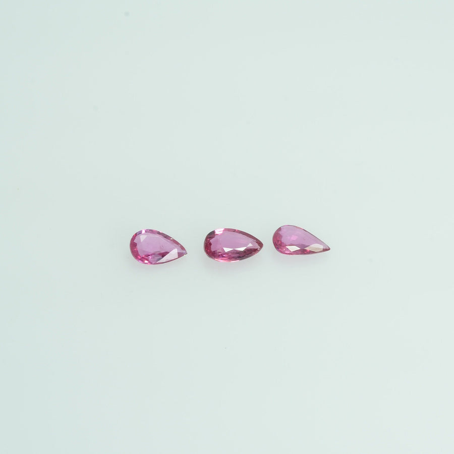 5x3 mm Lot Natural Ruby Loose Gemstone Pear Cut