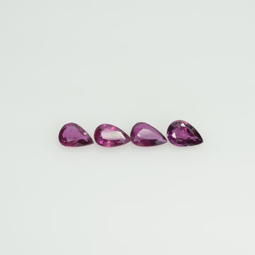 6x4 mm Natural Ruby Loose Gemstone Pear Cut