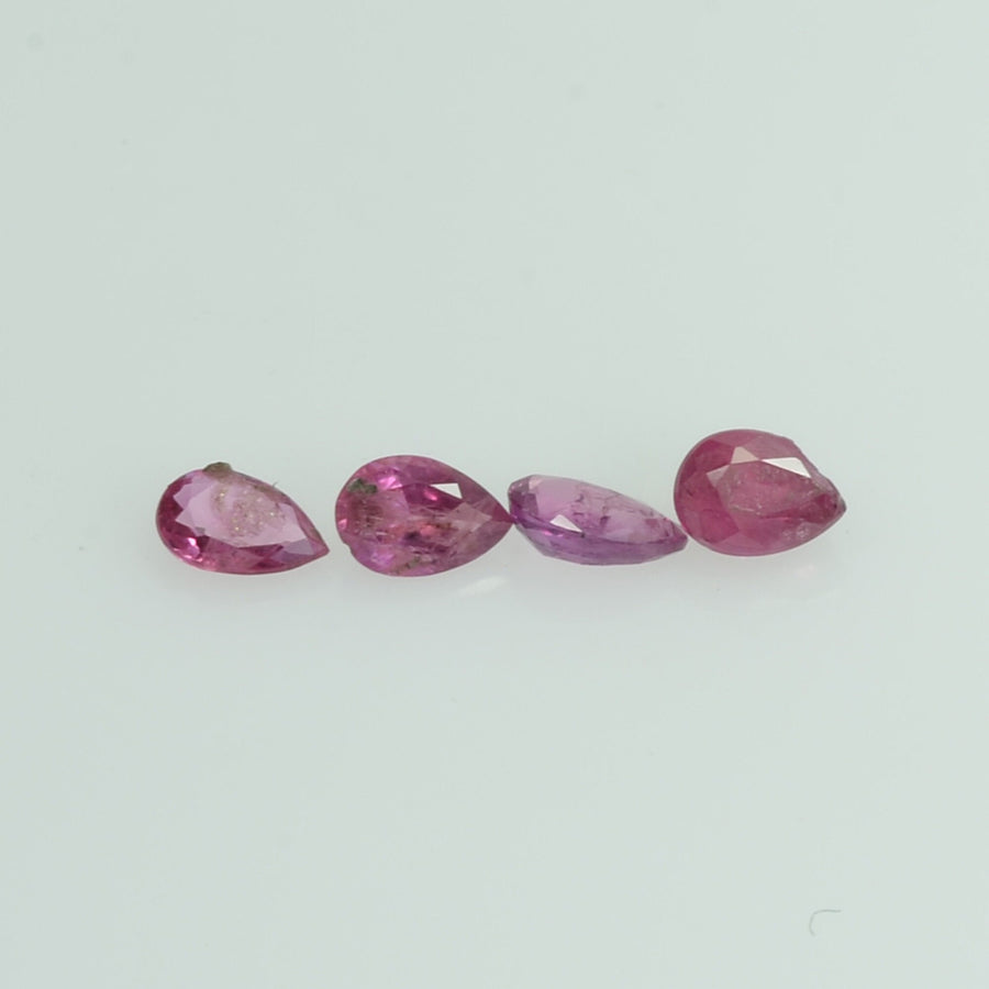 3x2 mm Natural Ruby Loose Gemstone Pear Cut