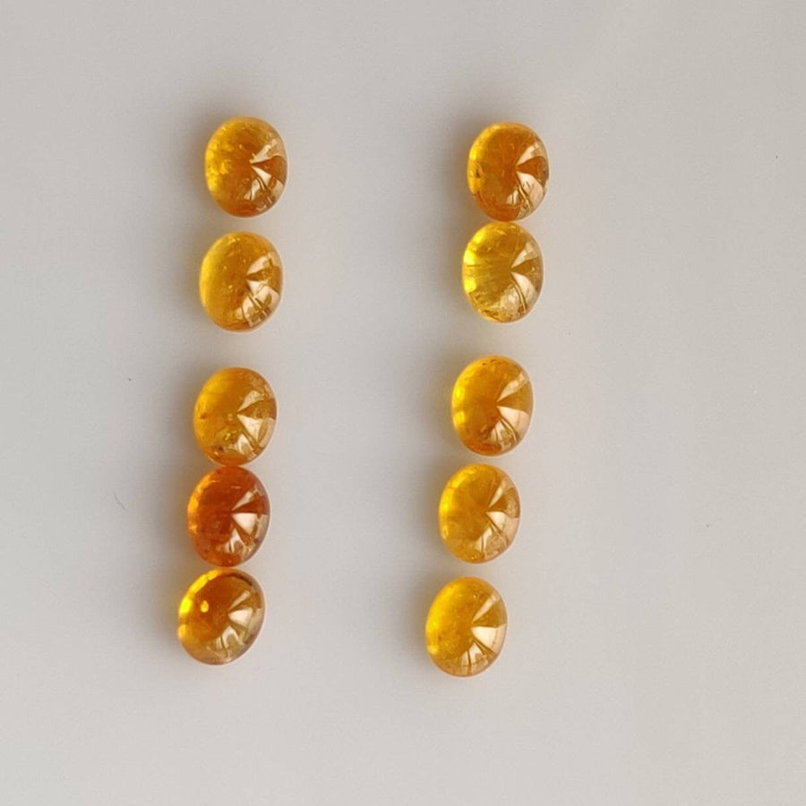 5x4 MM Natural Orange Sapphire Cabchon Loose Gemstone Oval Cut