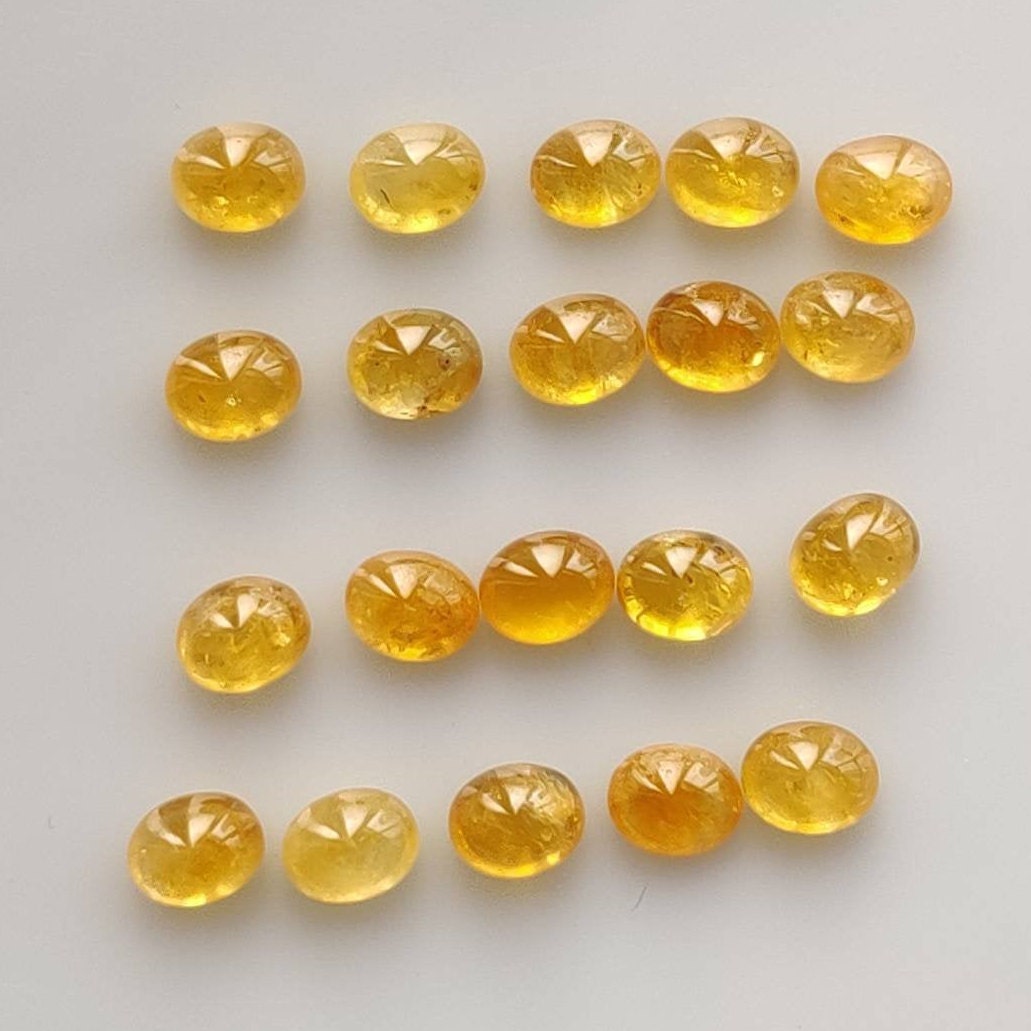 5x4 MM Natural Orange Sapphire Cabchon Loose Gemstone Oval Cut