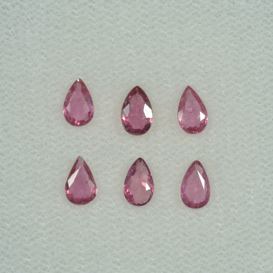 5x3 mm Lot Natural Ruby Loose Gemstone Pear Cut