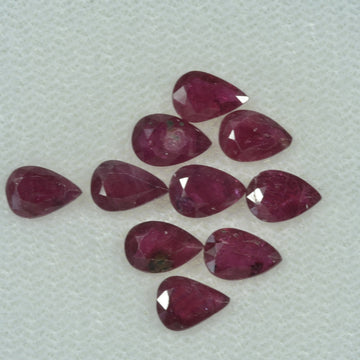 6x4 mm Lot Natural Ruby Loose Gemstone Pear Cut