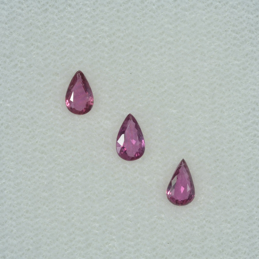 5x3 mm Lot Natural Ruby Loose Gemstone Pear Cut