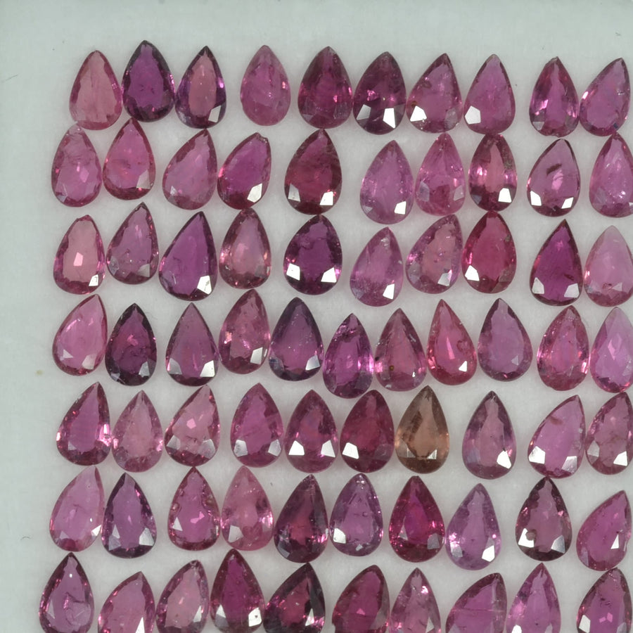 5x3 mm Natural Ruby Loose Gemstone Pear Cut