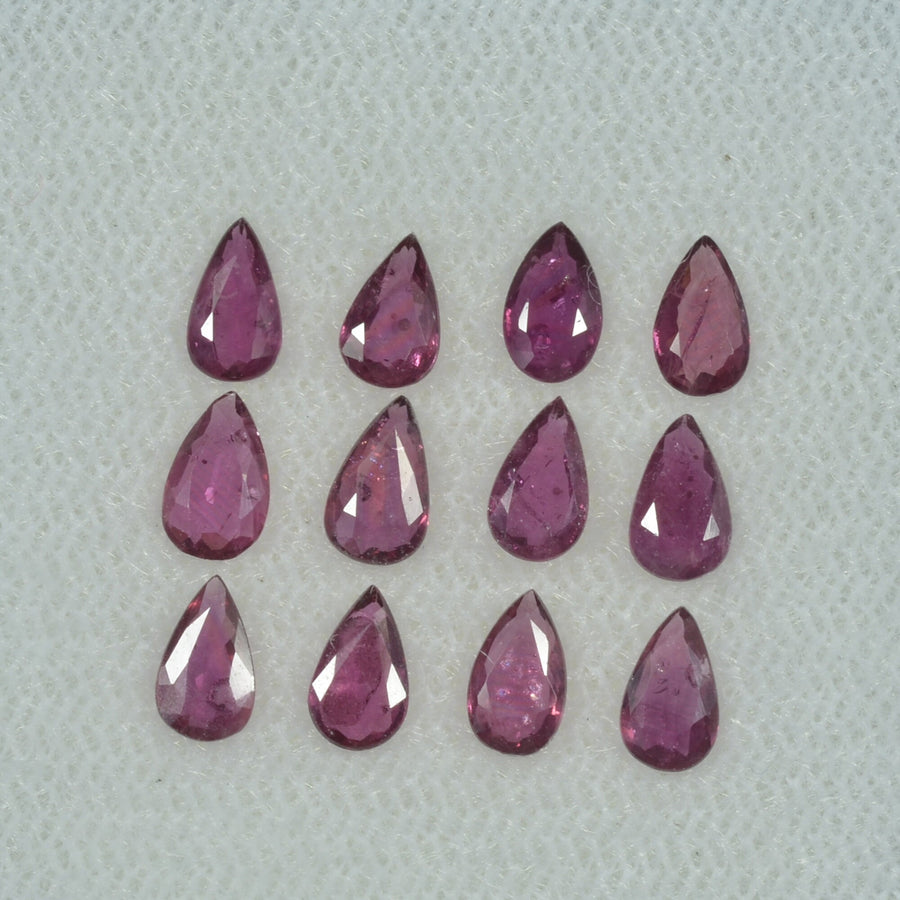 5x3 mm Lot Natural Ruby Loose Gemstone Pear Cut