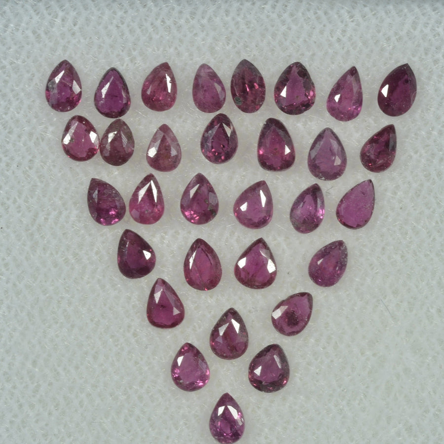 3x2 mm Lot Natural Ruby Loose Gemstone Pear Cut