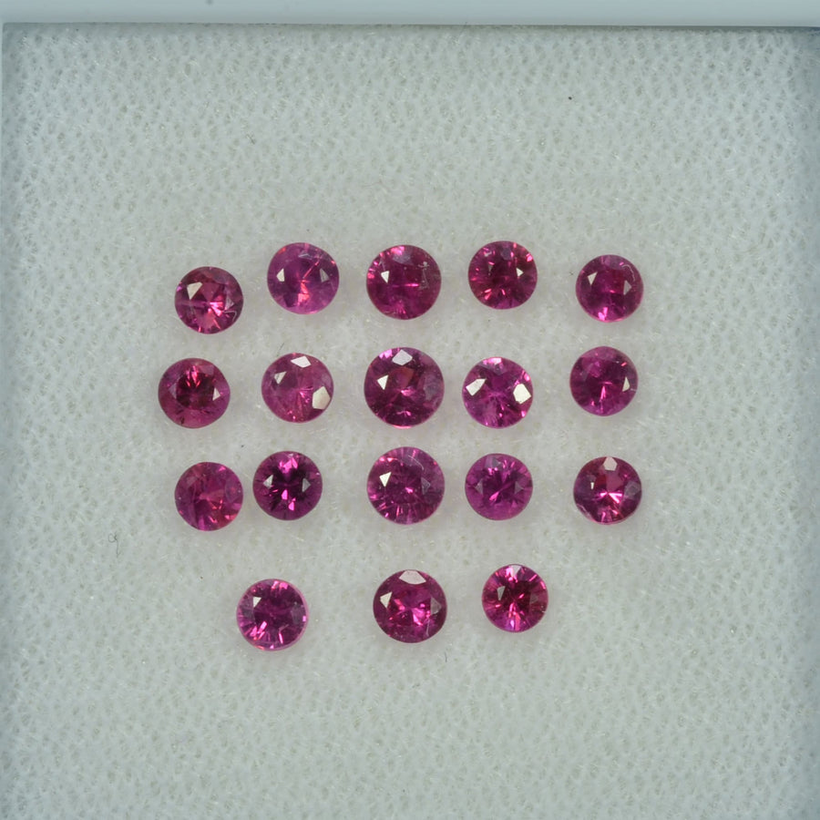 3.0-3.5 Cts Natural Thai Ruby Loose Gemstone Round Cut
