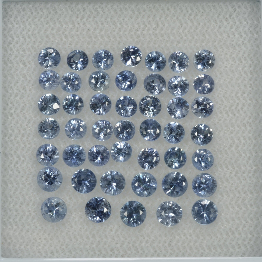 2.7-4.1 mm Natural Blue Sapphire Loose Gemstone Round Diamond Cut Vs Quality Color
