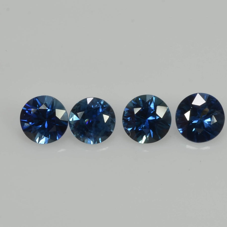 4.5-5.7 mm Natural Blue Sapphire Loose Gemstone Round Diamond Cut Vs Quality Color