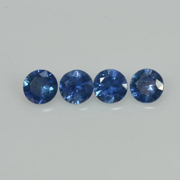 4.0-5.0 mm Natural Blue Sapphire Loose Gemstone Round Diamond Cut Vs Quality Color