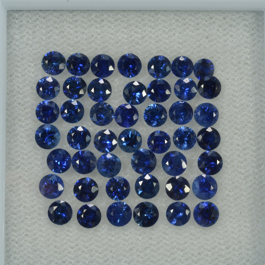 2.5-3.5 mm Natural Blue Sapphire Loose Gemstone Round Diamond Cut Vs Quality Color