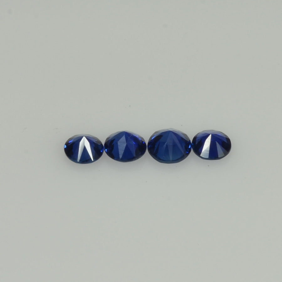 3.0-4.0 mm Natural Blue Sapphire Loose Gemstone Round Diamond Cut Vs Quality Color