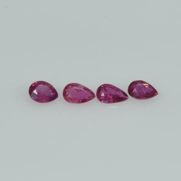 3.5x2.5 mm Natural Ruby Loose Gemstone Pear Cut