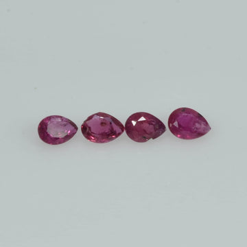 3.5x2.5 mm Natural Ruby Loose Gemstone Pear Cut