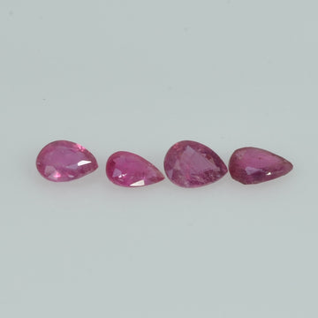 4x3 mm Natural Ruby Loose Gemstone Pear Cut