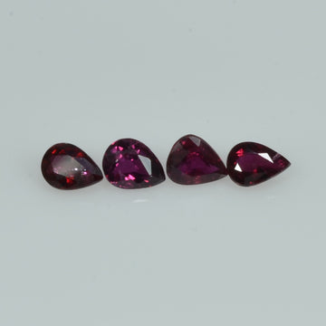 4x3 mm Natural Ruby Loose Gemstone Pear Cut