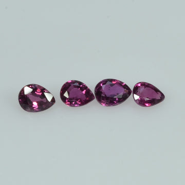 4x3 mm Natural Ruby Loose Gemstone Pear Cut