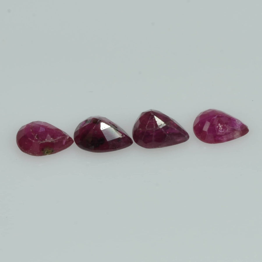 4.5x3.5 mm Natural Ruby Loose Gemstone Pear Cut