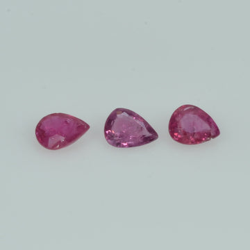 4.5x3.5 mm Natural Ruby Loose Gemstone Pear Cut