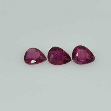 4.5x3.5 mm Natural Ruby Loose Gemstone Pear Cut