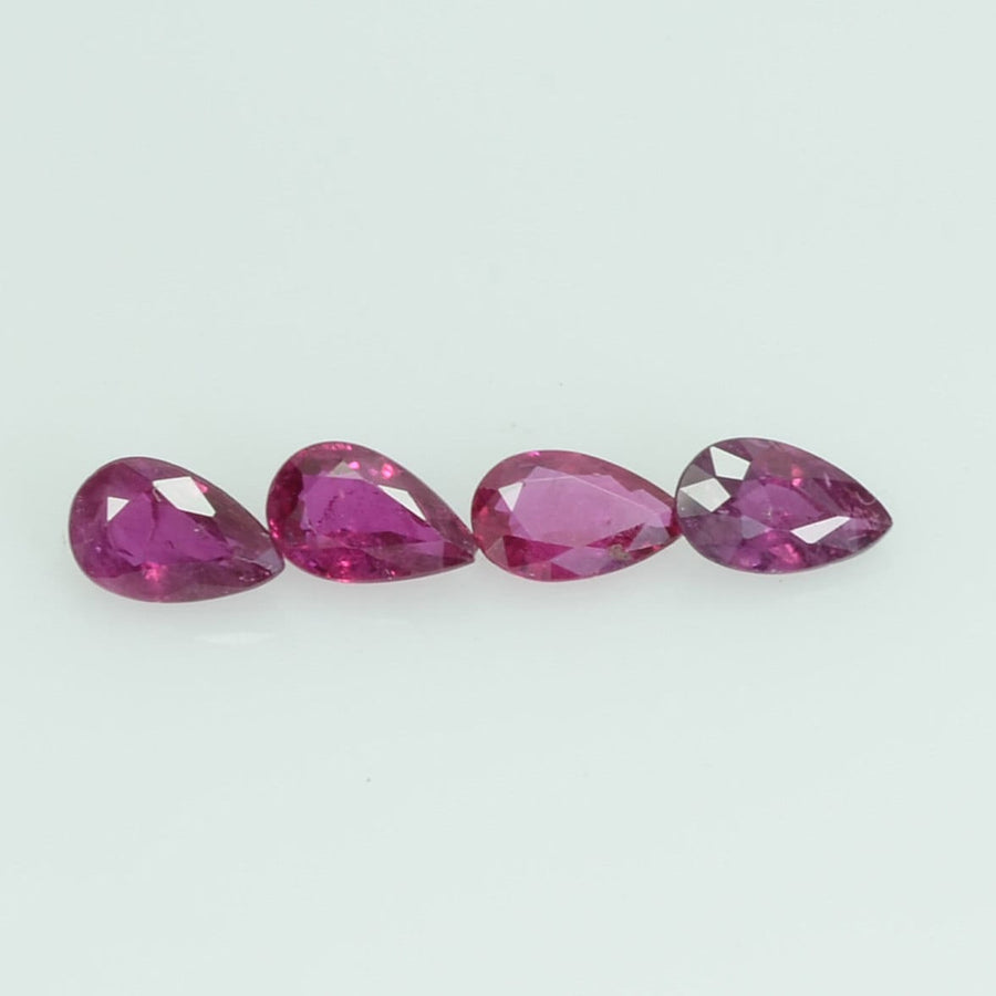 5x3 mm Natural Ruby Loose Gemstone Pear Cut