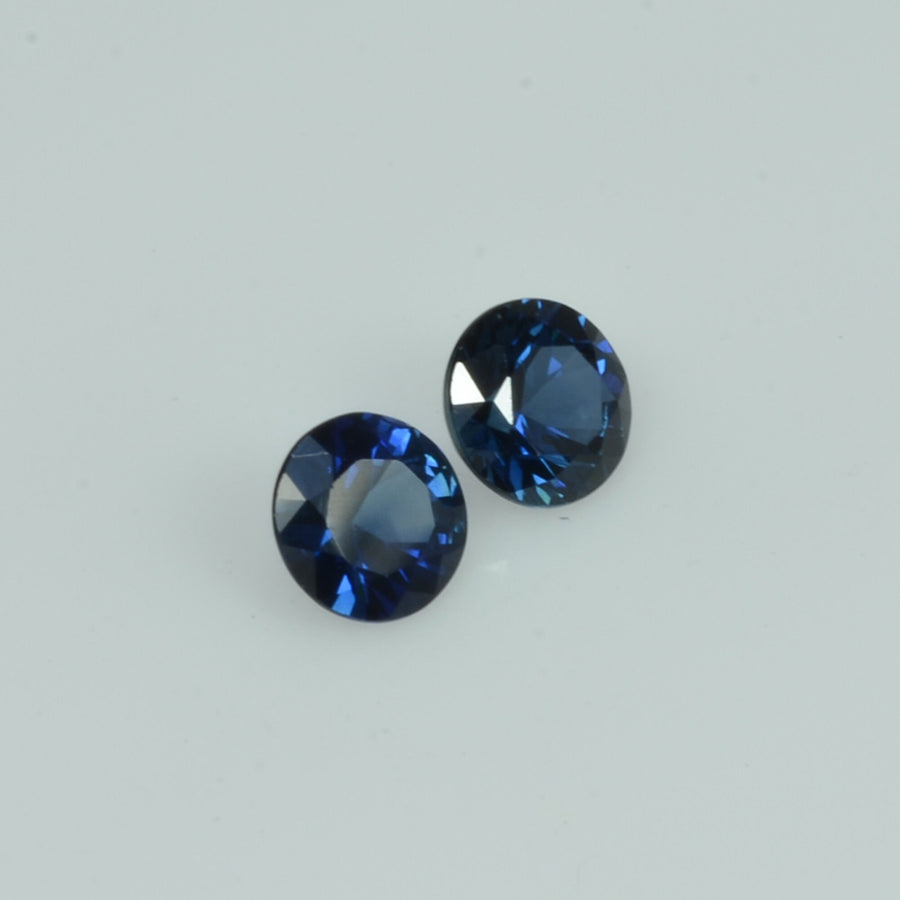4.8 mm Natural Blue Sapphire Loose Pair Gemstone Round Cut
