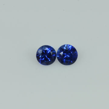 4.0 mm Natural Blue Sapphire Loose Pair Gemstone Round Cut