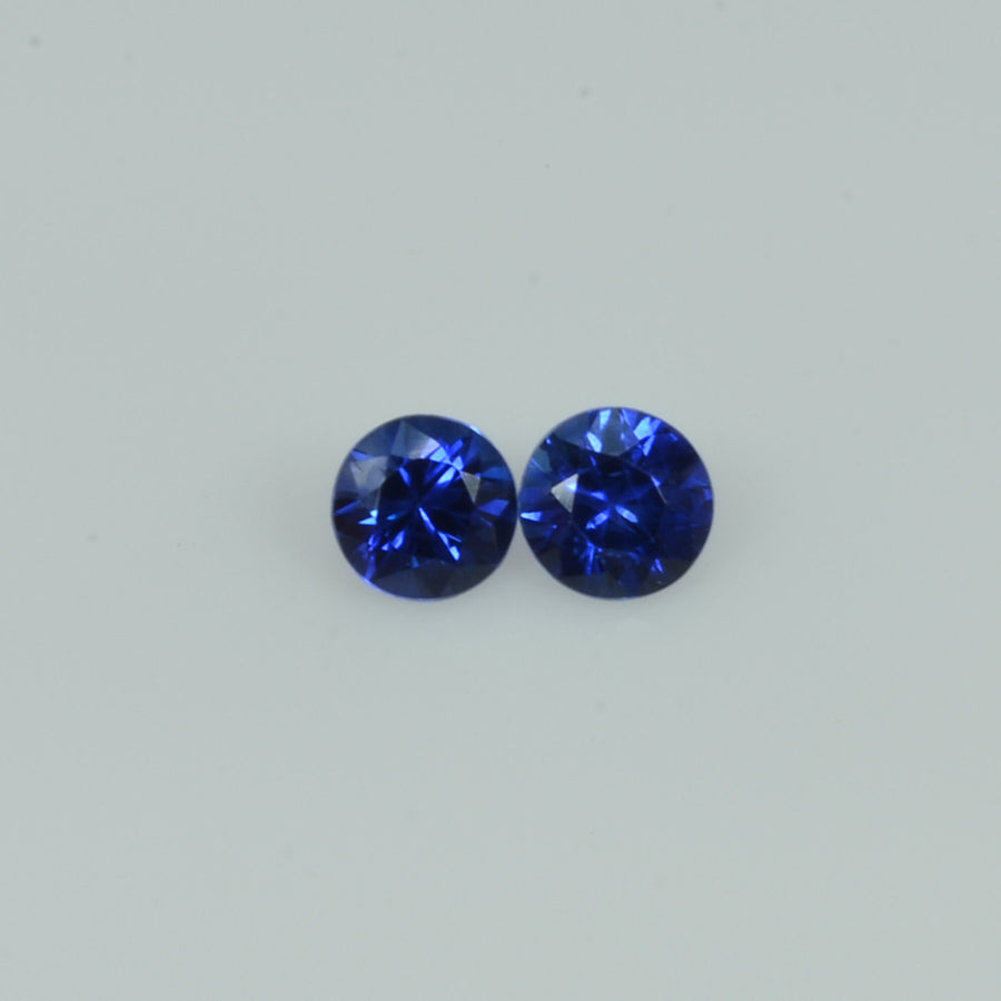 4.0 mm Natural Blue Sapphire Loose Pair Gemstone Round Cut