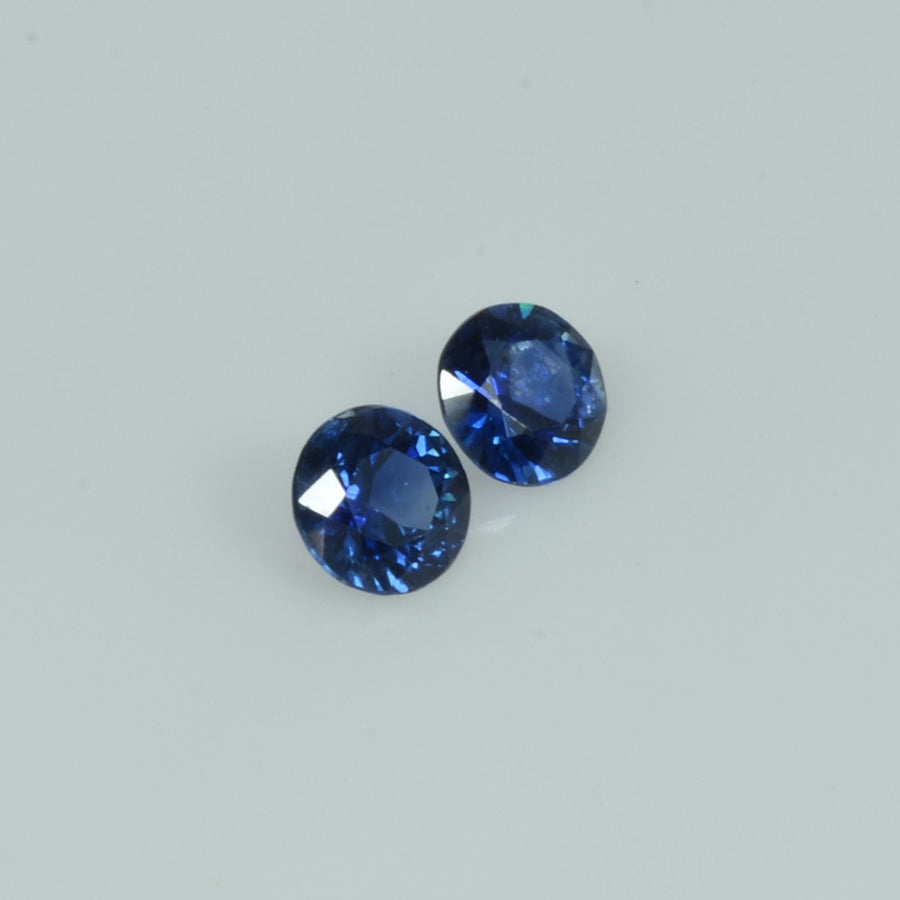 4.3 mm Natural Blue Sapphire Loose Pair Gemstone Round Cut