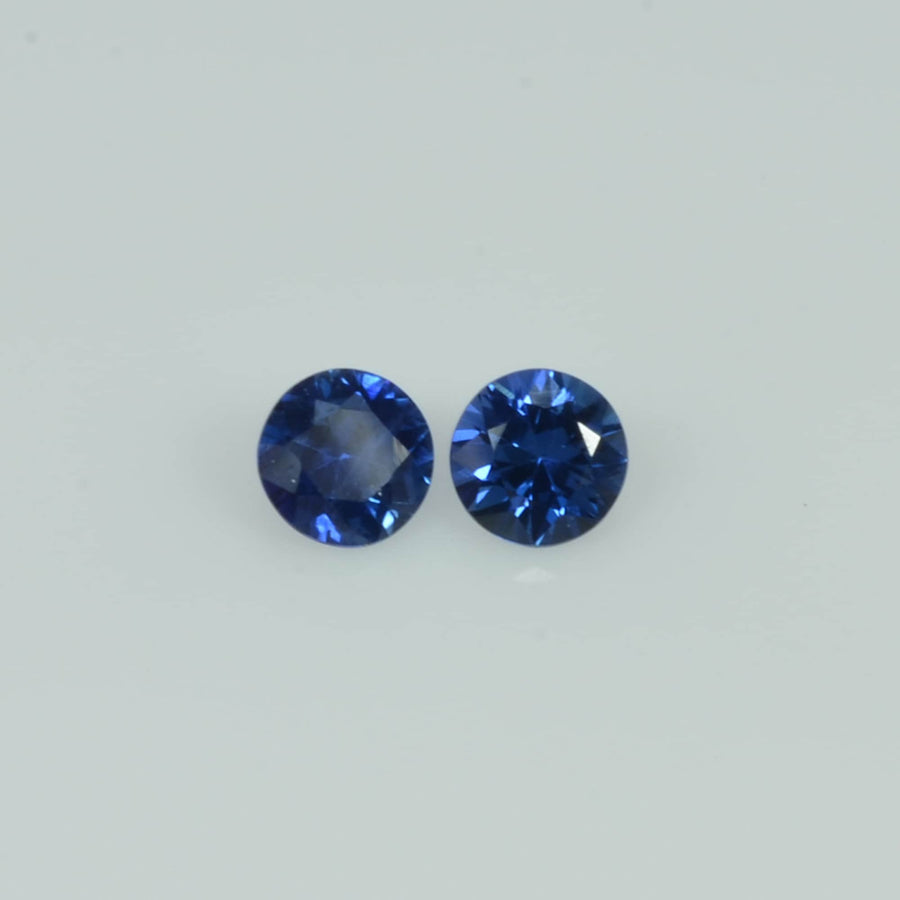 4 mm Natural Blue Sapphire Loose Pair Gemstone Round Cut
