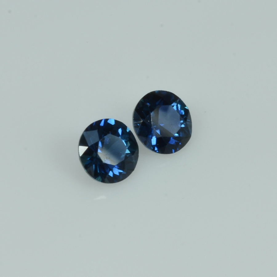 4.8 mm Natural Blue Sapphire Loose Pair Gemstone Round Cut
