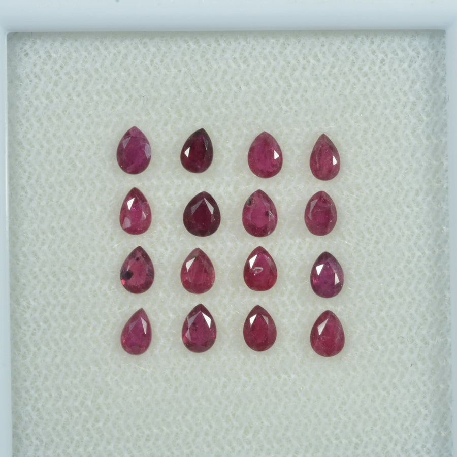 3.5x2.5 mm Natural Ruby Loose Gemstone Pear Cut