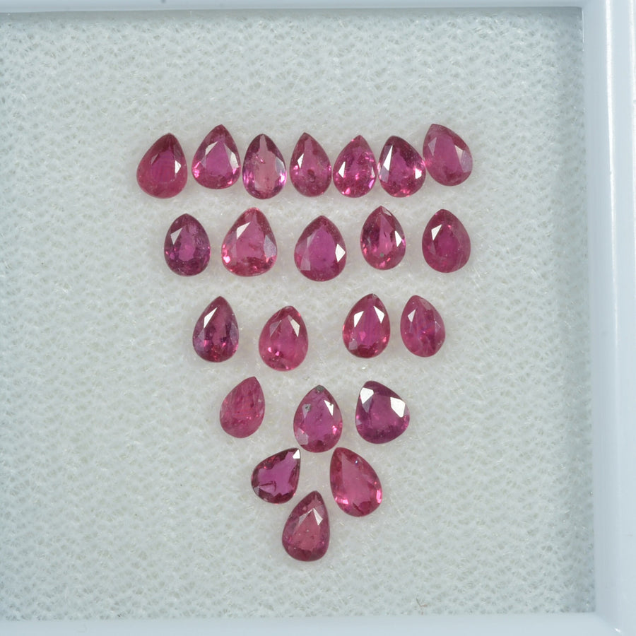 3.5x2.5 mm Lot Natural Ruby Loose Gemstone Pear Cut